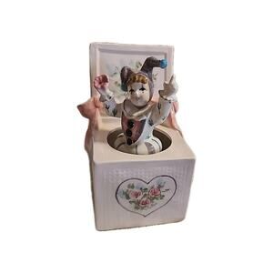 Vintage Schmid 5.5 Rotating Clown Jack In The Box Music Box Figurine Yamada